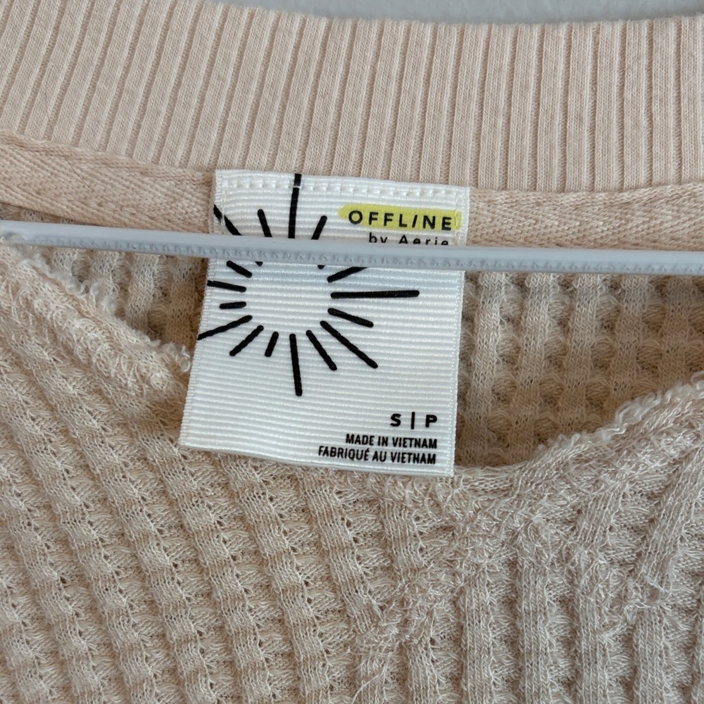 offline by Aerie: Women's Vanilla Cream Waffle Knit Sweater/top. Small. - Picture 2 of 8